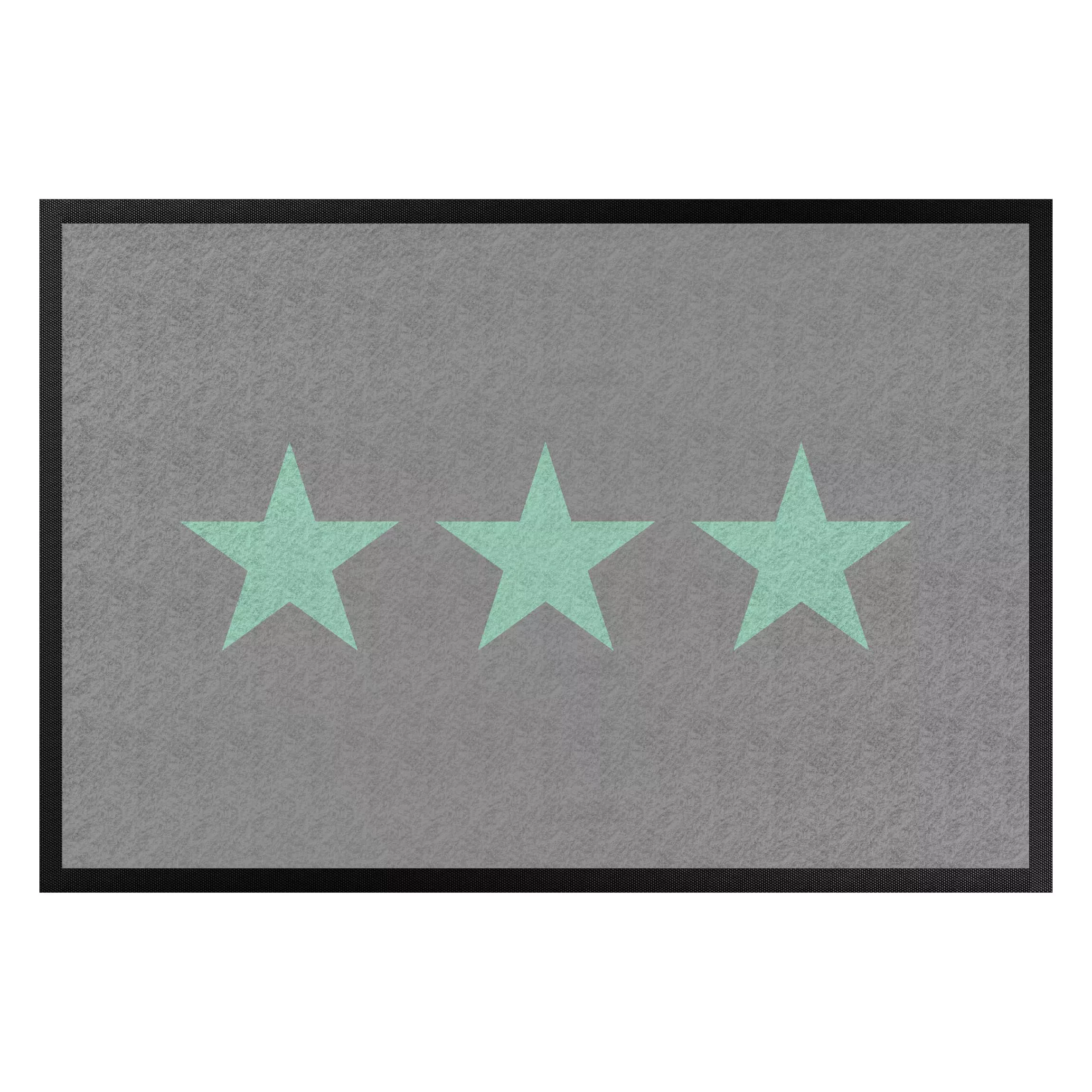 Fußmatte Muster & Textur Drei Sterne grau mint günstig online kaufen
