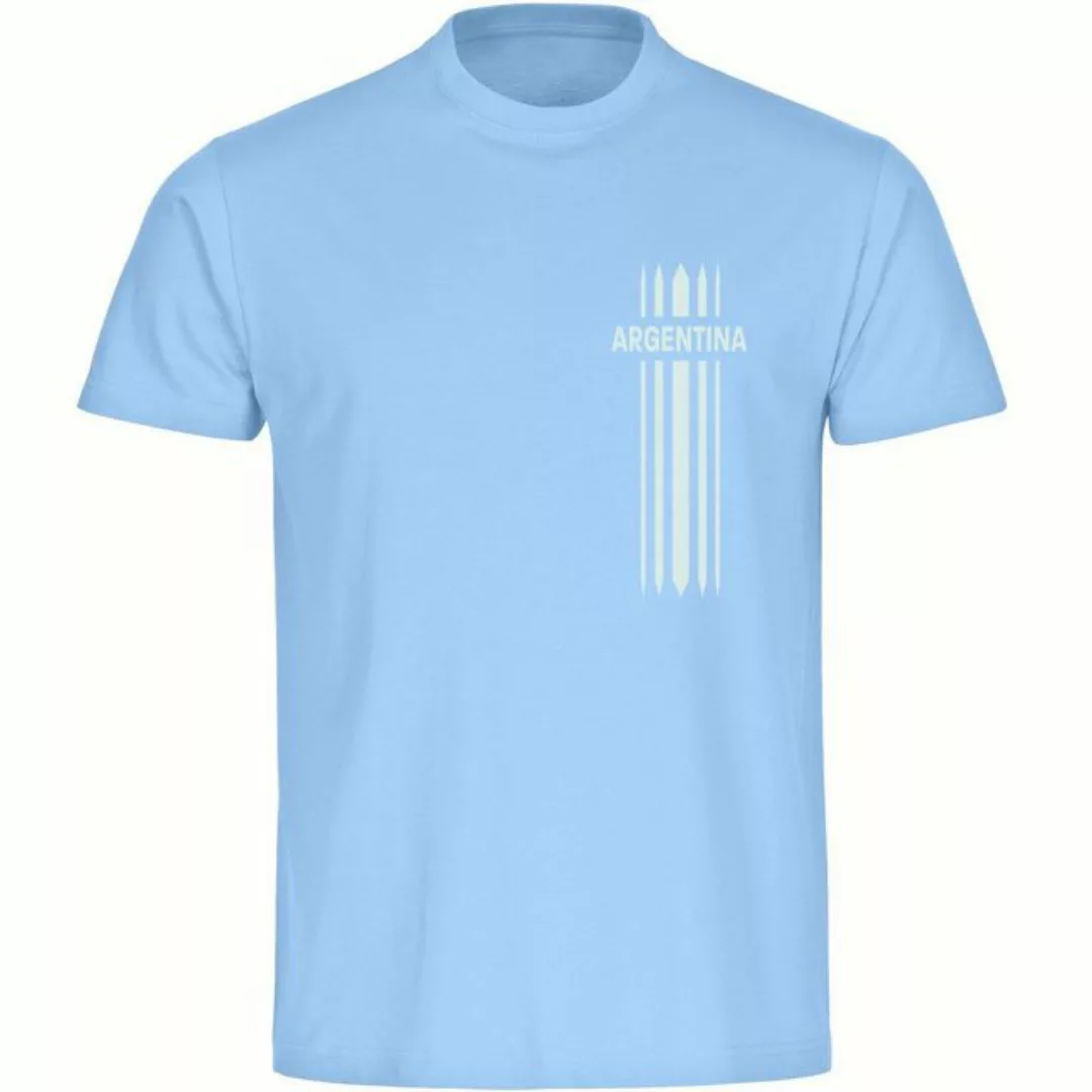 multifanshop T-Shirt Herren Argentina - Streifen - Männer günstig online kaufen