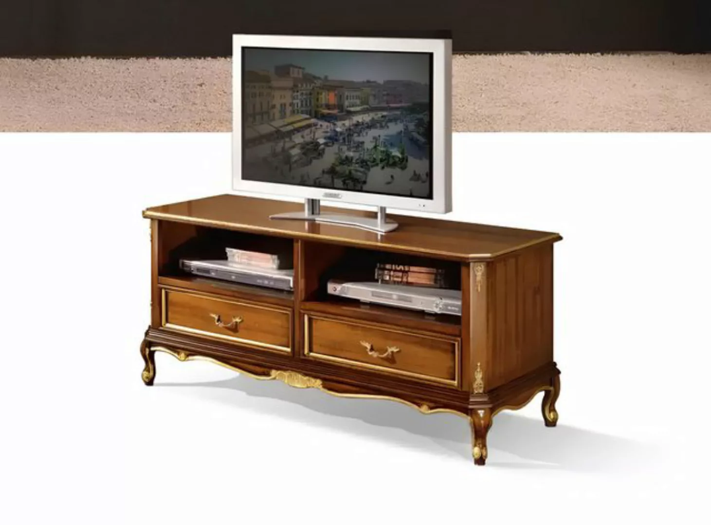 Xlmoebel TV-Schrank Traditioneller Braun TV-Tisch Exklusives Sideboard Wohn günstig online kaufen