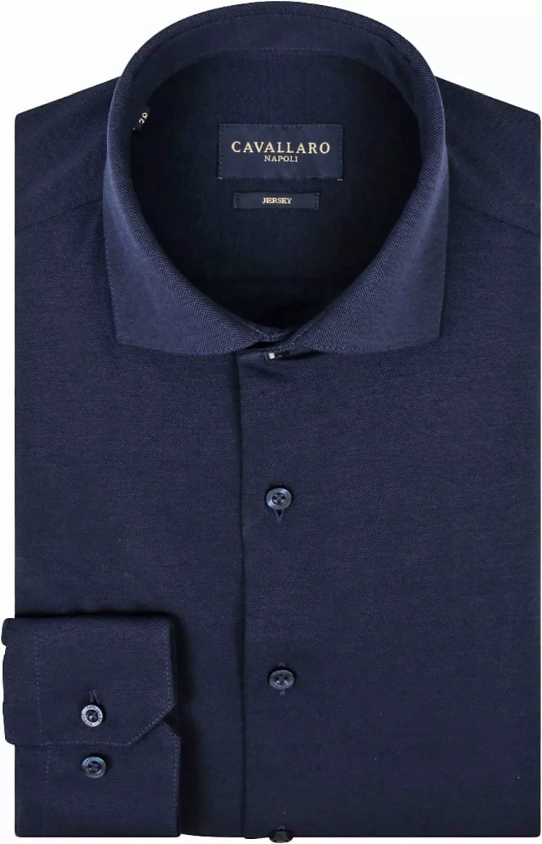 Cavallaro Piqué Hemd Navy - Größe 42 günstig online kaufen