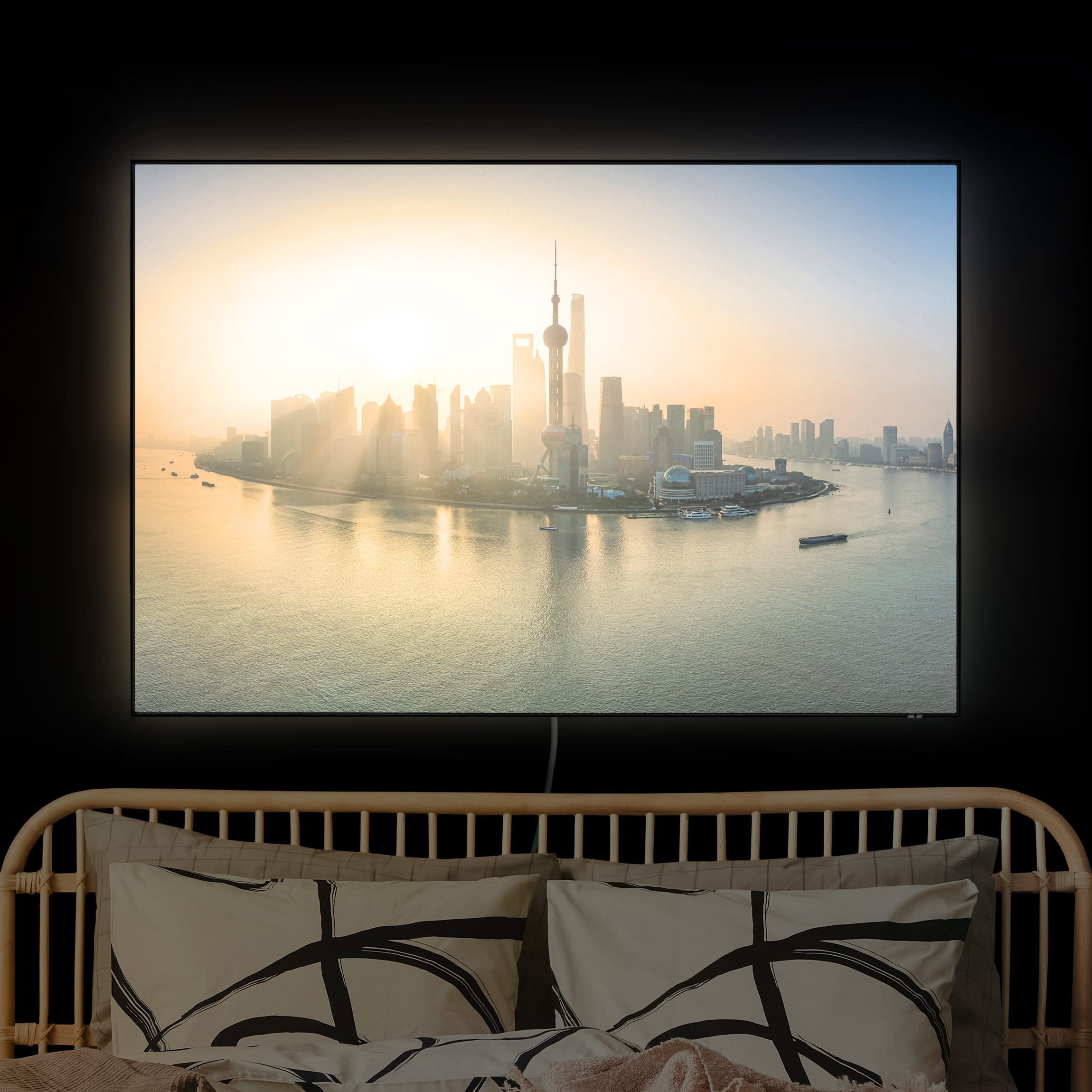 LED-Wechselbild Pudong bei Sonnenaufgang günstig online kaufen