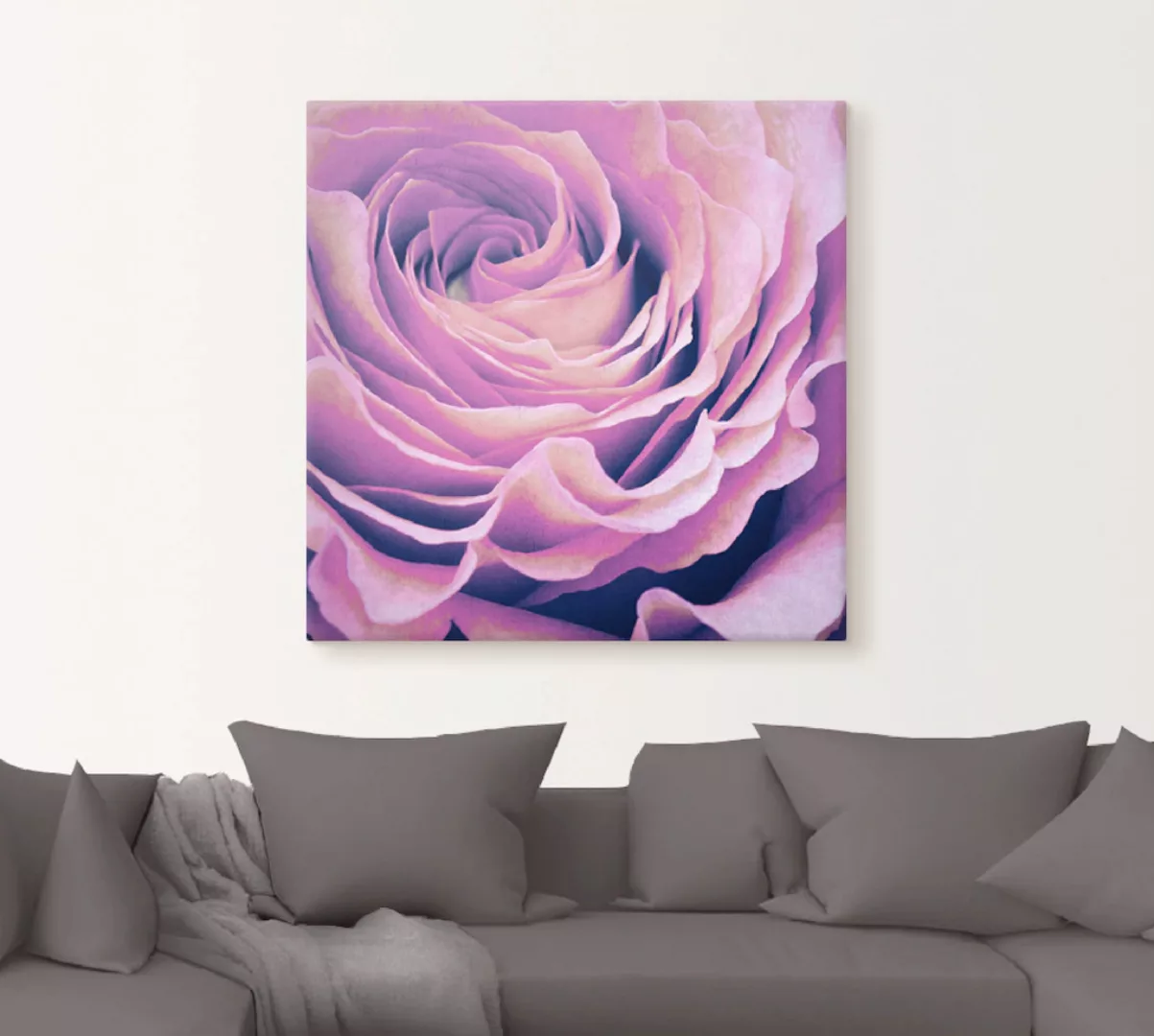 Artland Wandbild "Lila Rose", Blumen, (1 St.), als Leinwandbild, Poster in günstig online kaufen