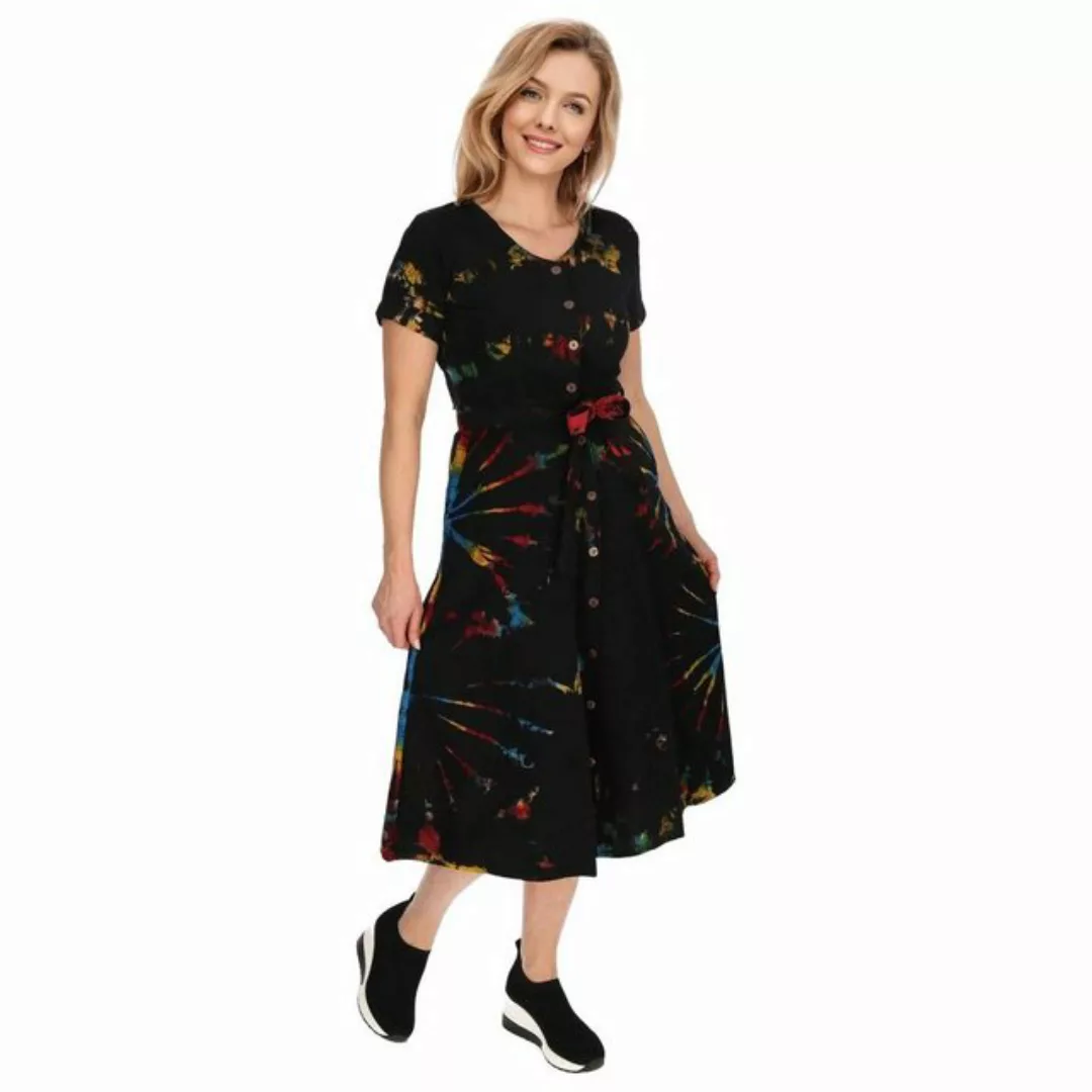 KUNST UND MAGIE Latzhose Kleid Batik Sommerkleid Baumwoll Kleid Boho Ibiza günstig online kaufen