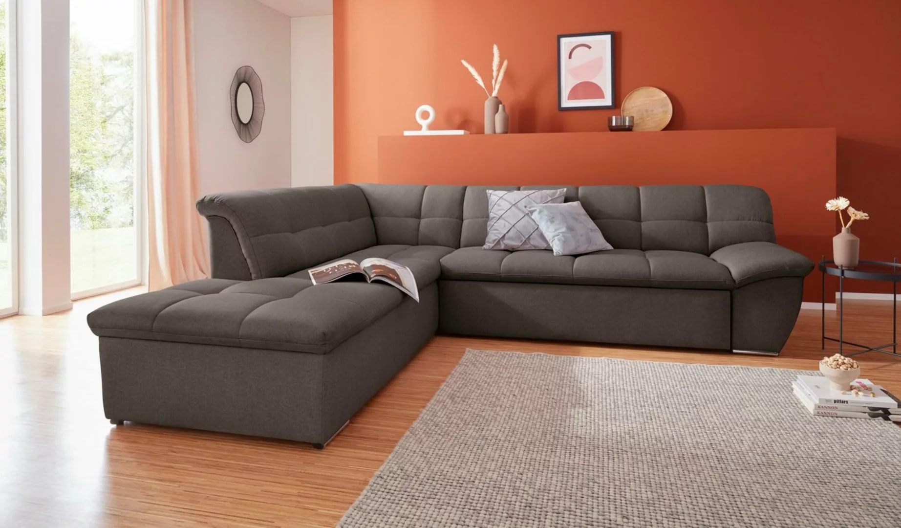 DOMO collection Ecksofa "Lagoa L-Form", wahlweise mit Bettfunktion, frei im günstig online kaufen