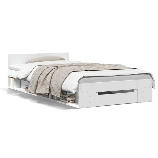 vidaXL Bett Bettgestell mit Schublade Weiß 75x190 cm Holzwerkstoff günstig online kaufen