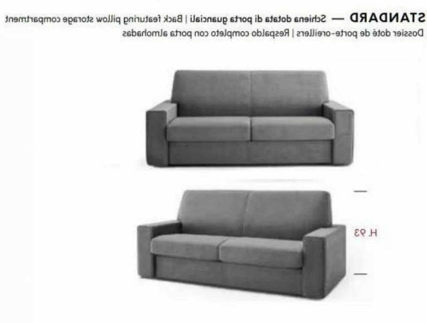 Xlmoebel 2-Sitzer Zweisitzer Grau Zweisitzer Designer Sofa Wohnzimmer Texti günstig online kaufen