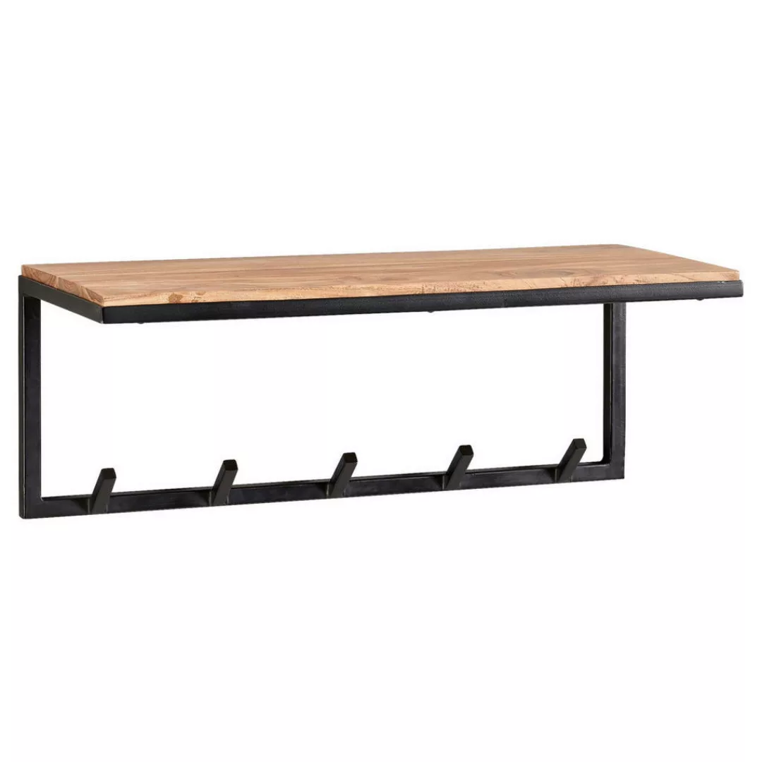 Wandgarderobe natur schwarz pulverbeschichtet B/H/T: ca. 70x27x30 cm günstig online kaufen