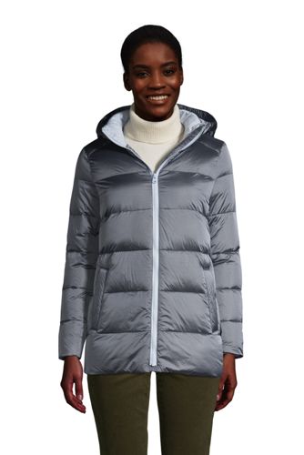 Daunenjacke mit Kapuze Breit Gesteppt, Damen, Größe: L Normal, Blau, by Lan günstig online kaufen