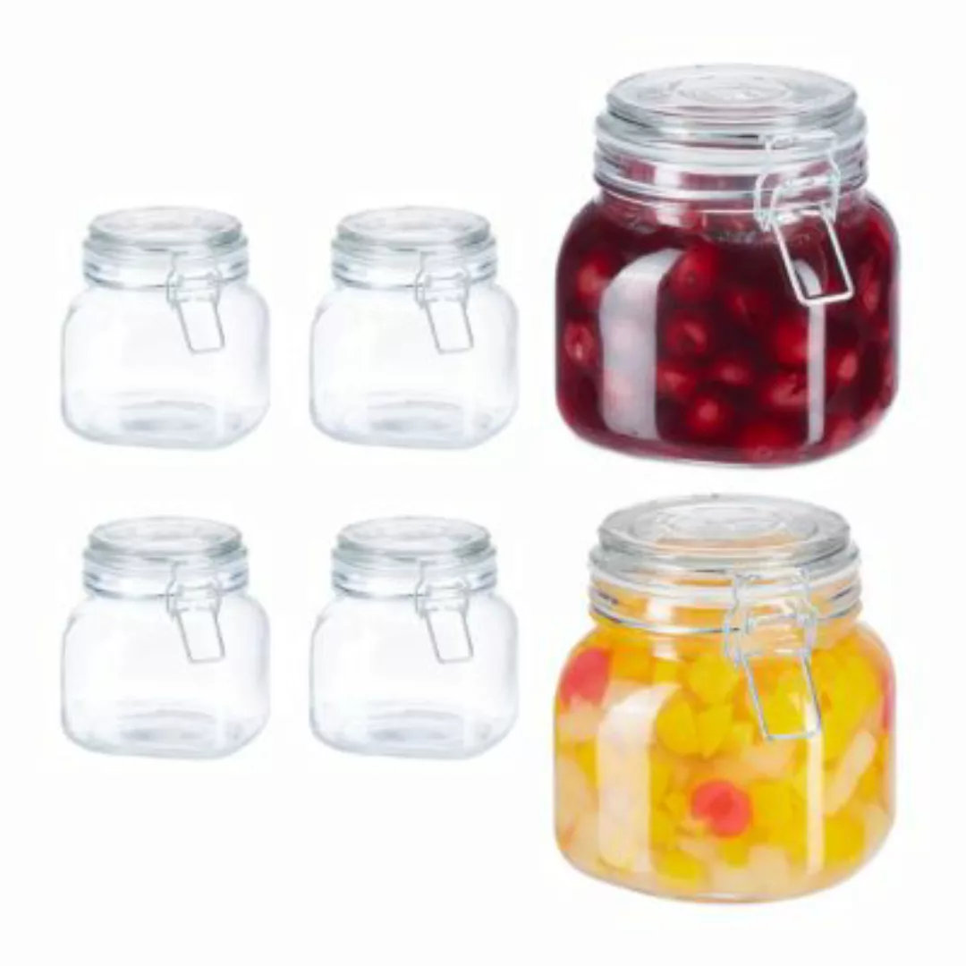 relaxdays 750 ml Einmachgläser im 6er Set transparent günstig online kaufen