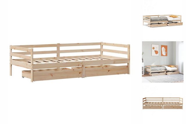 vidaXL Bettgestell Gästebett Tagesbett mit Schubladen 90x200 cm Massivholz günstig online kaufen