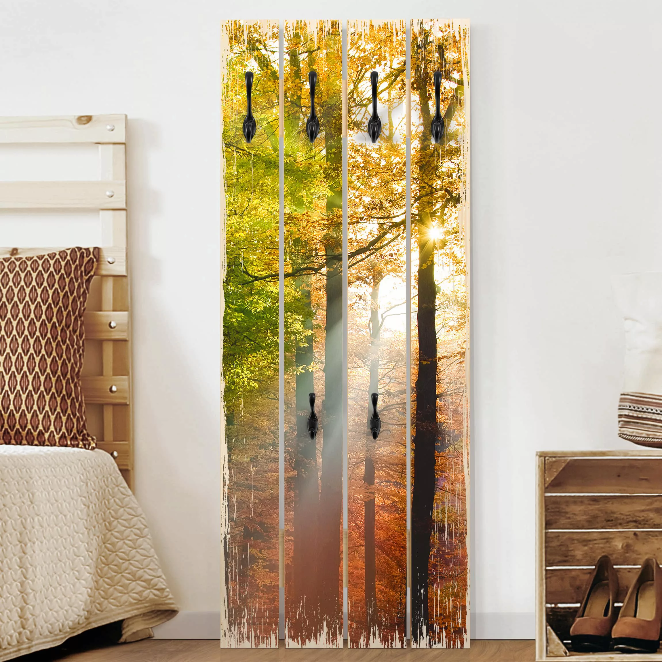 Wandgarderobe Holzpalette Natur & Landschaft Morning Light günstig online kaufen