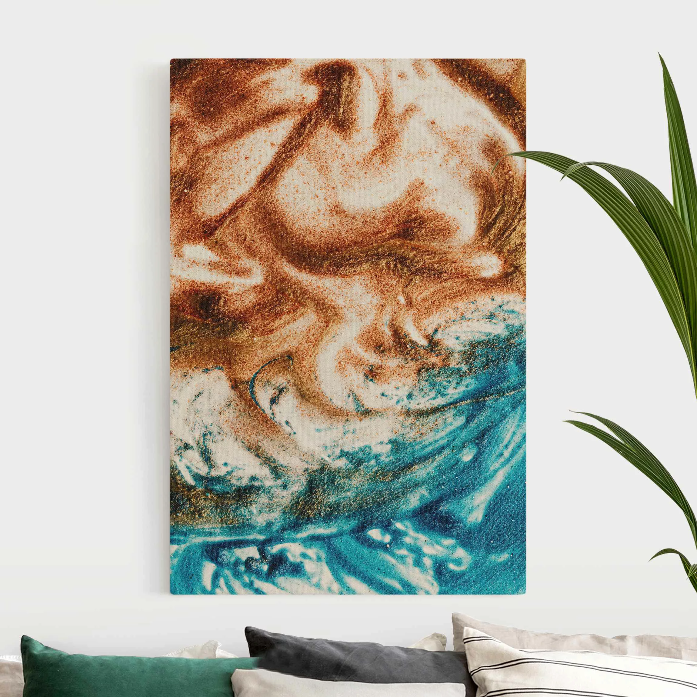 Leinwandbild auf Naturcanvas Farbiger Sandstrudel günstig online kaufen