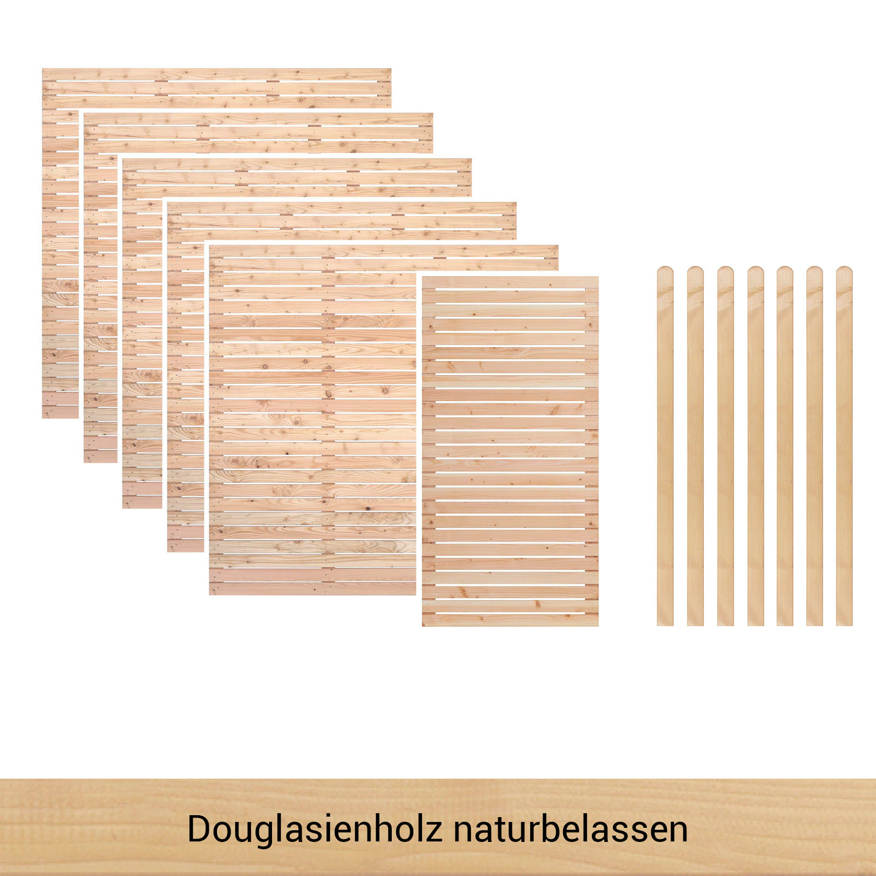 BM Massivholz Zaun "Kurt Set 5.1", 5 Elemente 180 x 180cm, 1 Element 90x180 günstig online kaufen