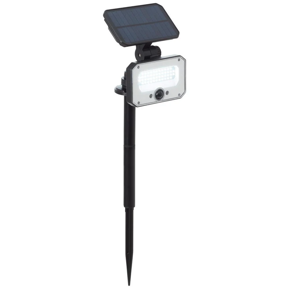 LED Solar Solarspieß Joplin in Schwarz 7W 1100lm IP54 mit Bewegungsmelder günstig online kaufen