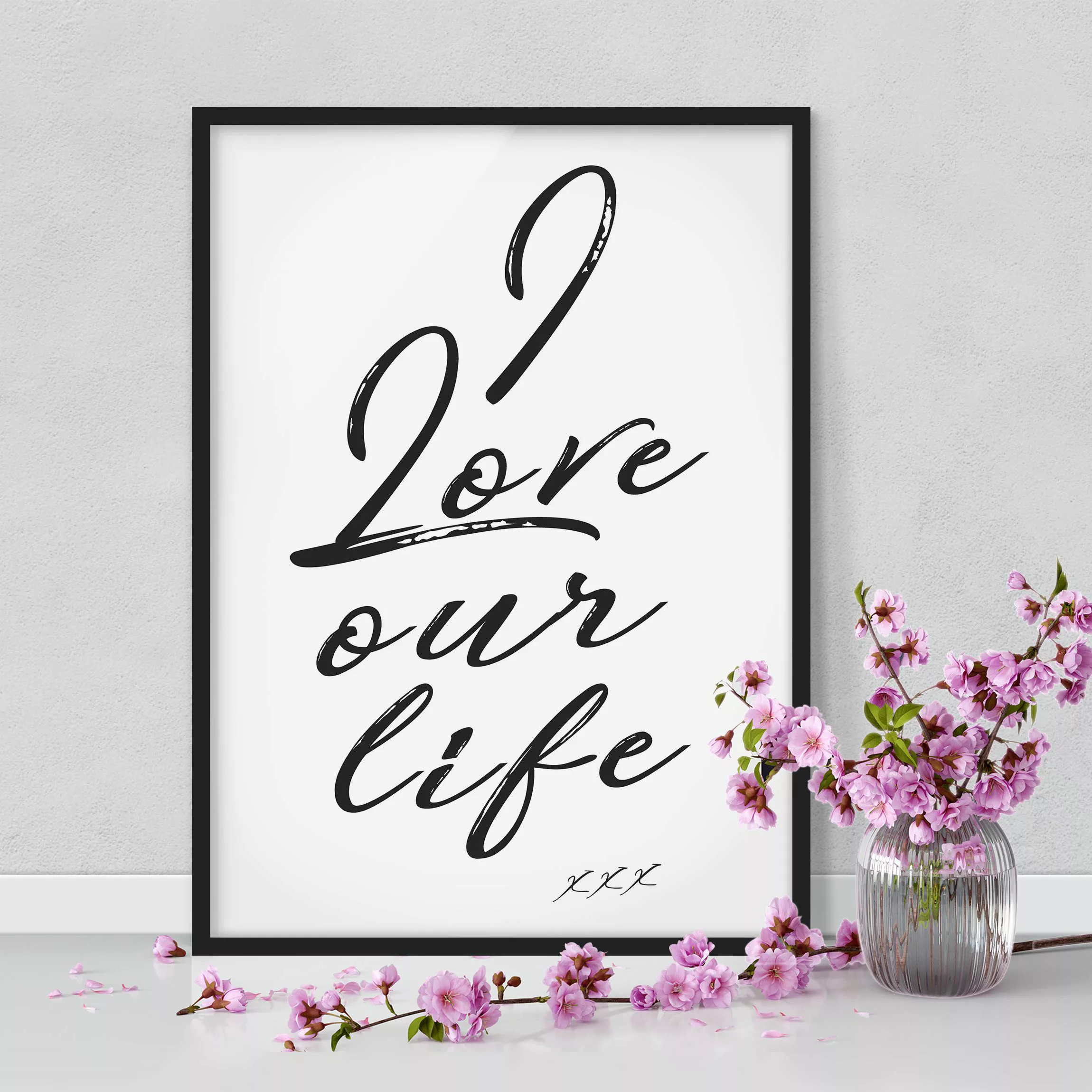 Bild mit Rahmen I Love Our Life günstig online kaufen