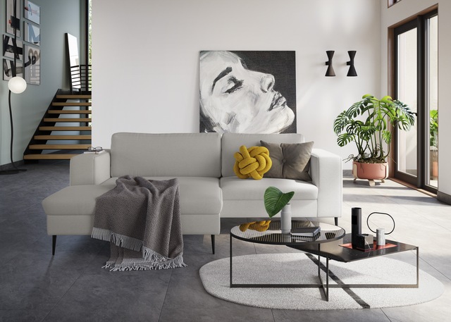 DOMO collection Ecksofa »Modica kompakt und elegant, Breite 244, L-Form«, m günstig online kaufen