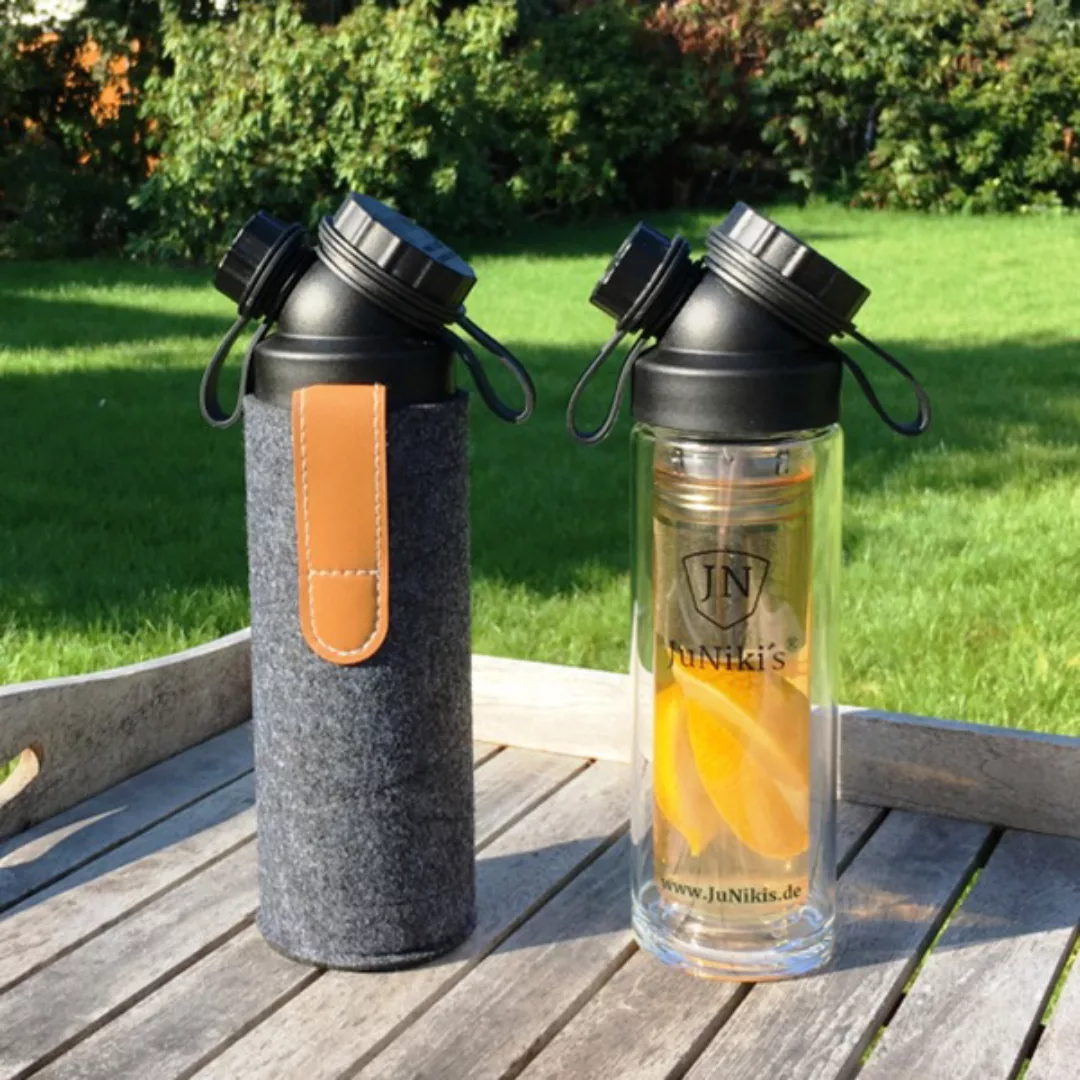 Geschenk-set: Juniki´s® Lunchbox + Doppelwandige Glasflasche Mit Trinköffnu günstig online kaufen