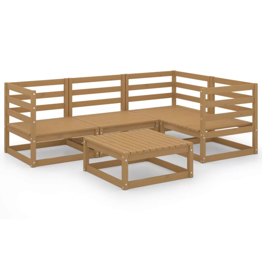 5-tlg. Garten-lounge-set Honigbraun Massivholz Kiefer günstig online kaufen