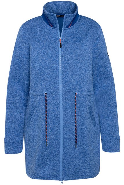 Ulla Popken Sweatjacke Long-Strickjacke Tunnelzug Stehkragen günstig online kaufen