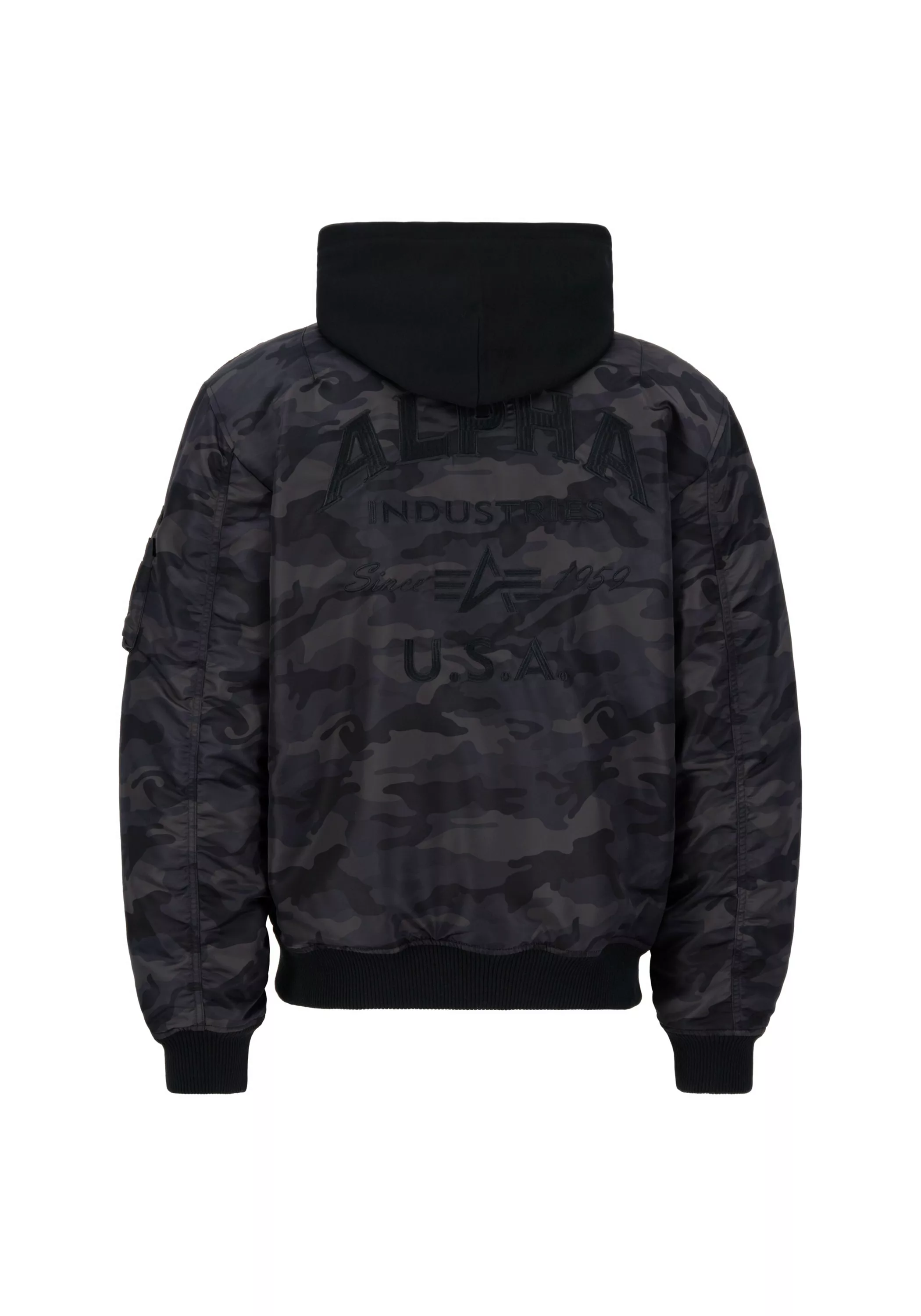 Alpha Industries Bomberjacke "MA-1 Zip Hood Back EMB Camo Bomberjacke" günstig online kaufen