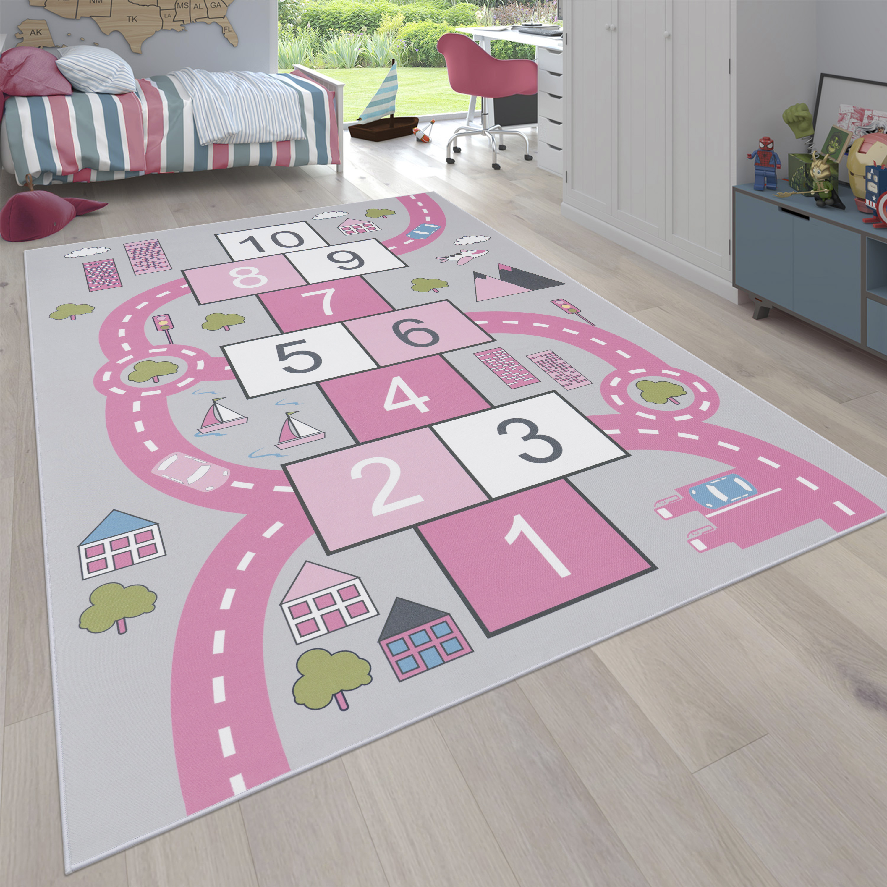 Paco Home Kinderteppich »Bino 569«, rechteckig, Kurzflor, Straßen-Spiel-Tep günstig online kaufen