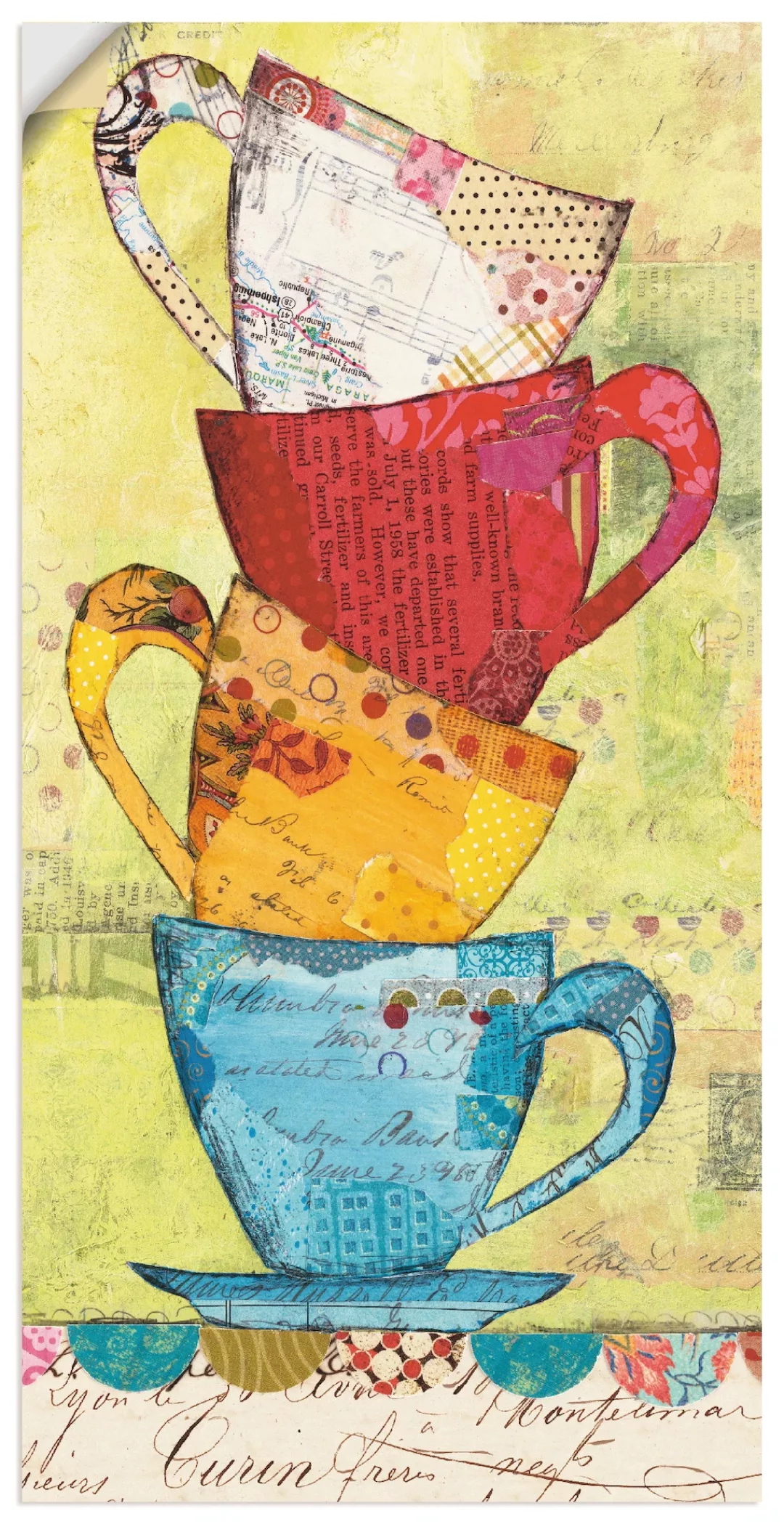 Artland Wandbild »Komm zum Kaffee«, Geschirr & Besteck, (1 St.), als Leinwa günstig online kaufen