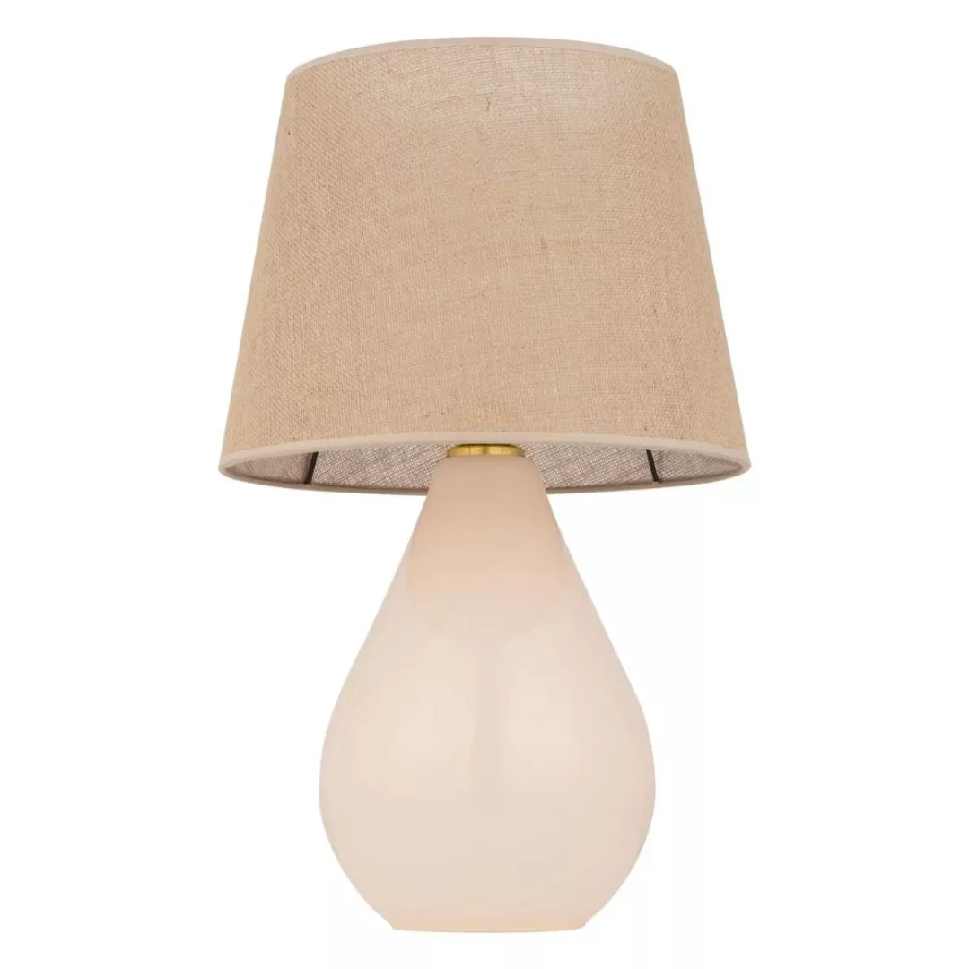 famlights | Tischleuchte Emanuel in Beige E27 günstig online kaufen