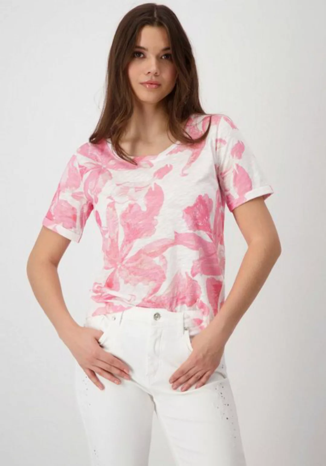 Monari T-Shirt T-Shirt, pink smoothie gemustert günstig online kaufen