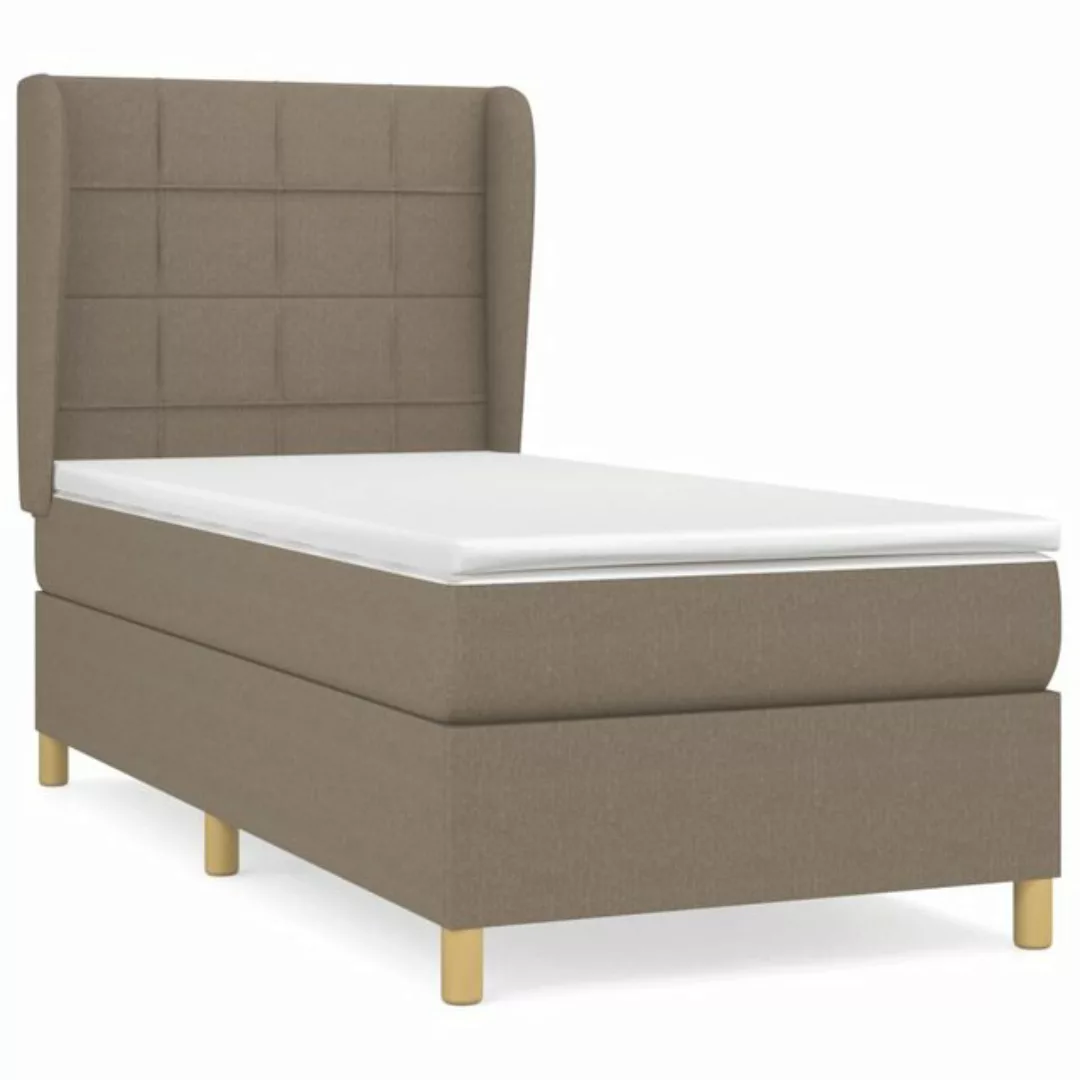 vidaXL Bettgestell Boxspringbett mit Matratze Taupe 90x200 cm Stoff Bett Be günstig online kaufen