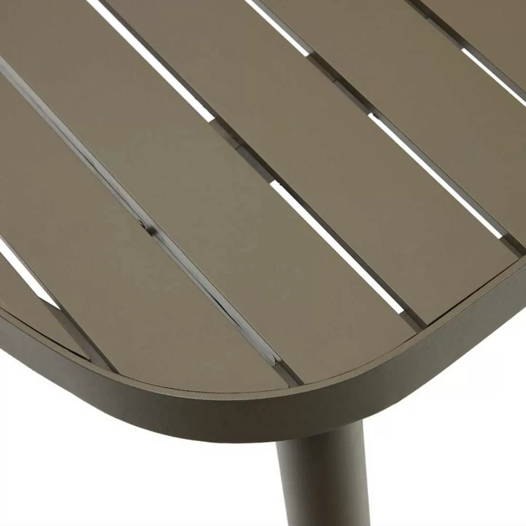 Gartentisch Aluminium in Graugrün ovaler Tischplatte günstig online kaufen