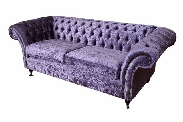 JVmoebel Sofa Lila Chesterfield Dreisitzer Sofa 3 Sitzer Wohnzimmer Sofa St günstig online kaufen