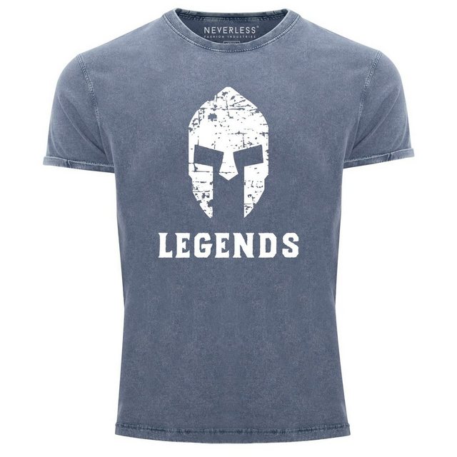 Neverless Print-Shirt Cooles Angesagtes Herren T-Shirt Sparta Legends Used günstig online kaufen