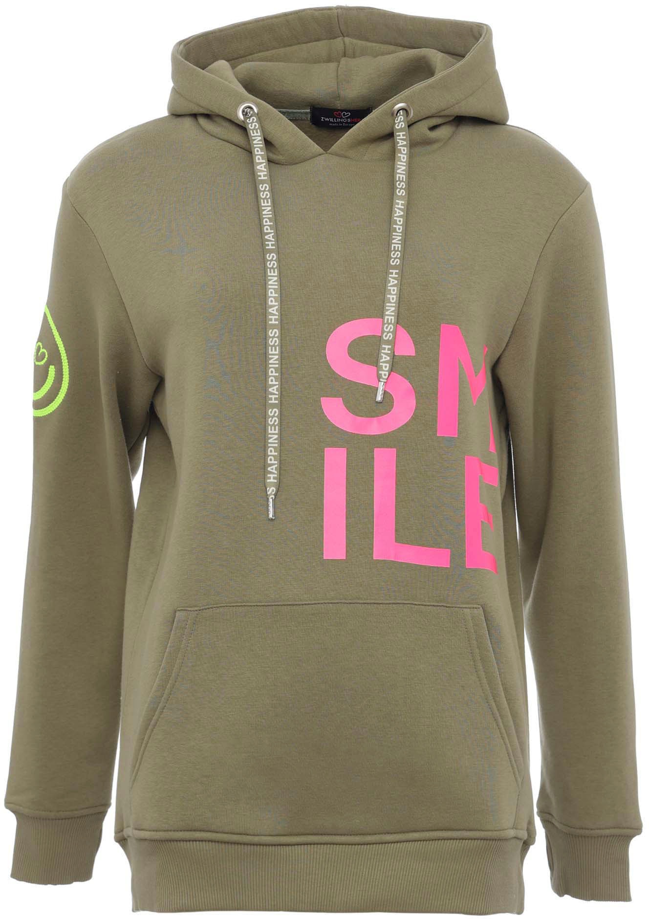 Zwillingsherz Hoodie ""Alissa"", mit SMILE Print günstig online kaufen