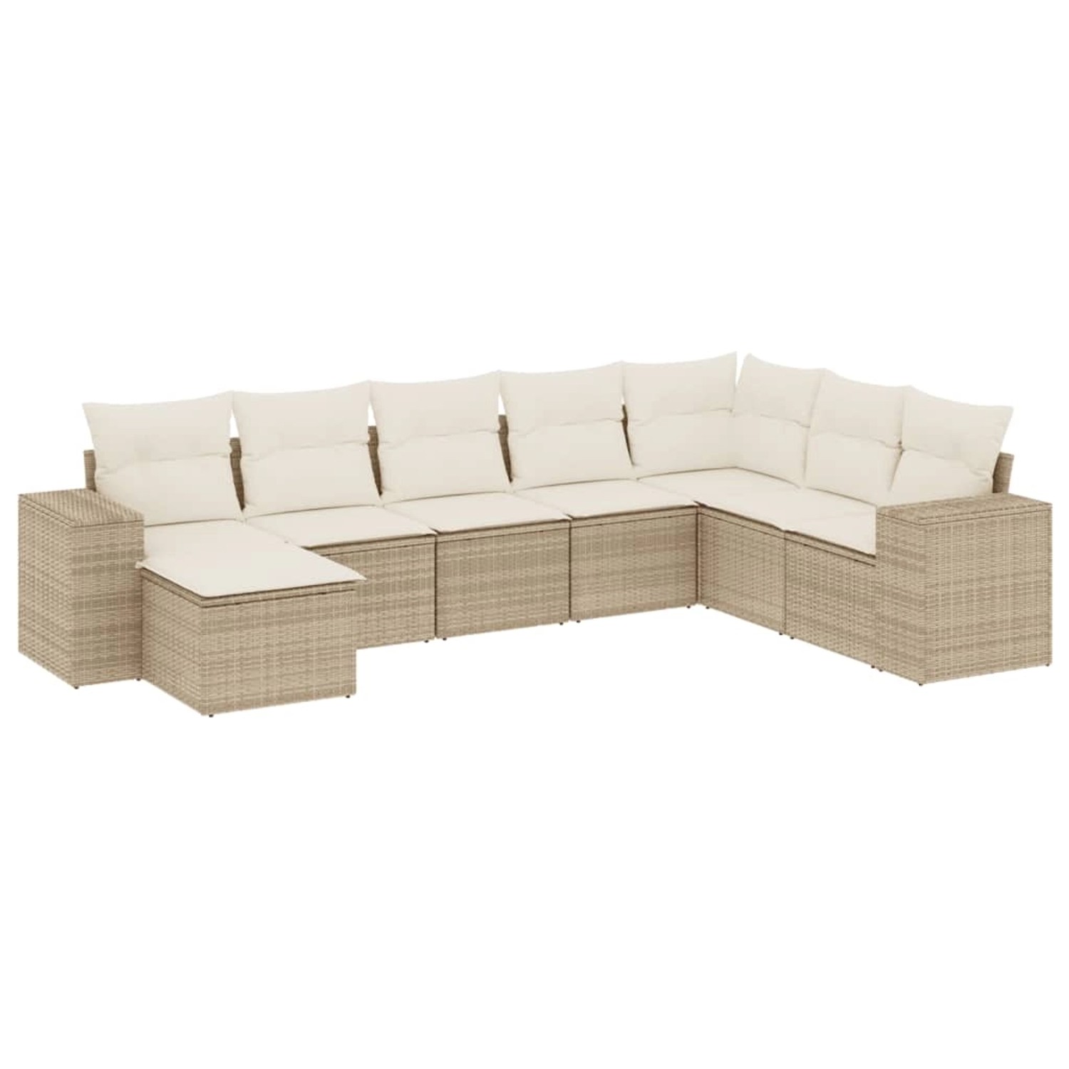vidaXL 8-Tlg Garten-Sofagarnitur mit Kissen Beige Poly Rattan 3255295 günstig online kaufen