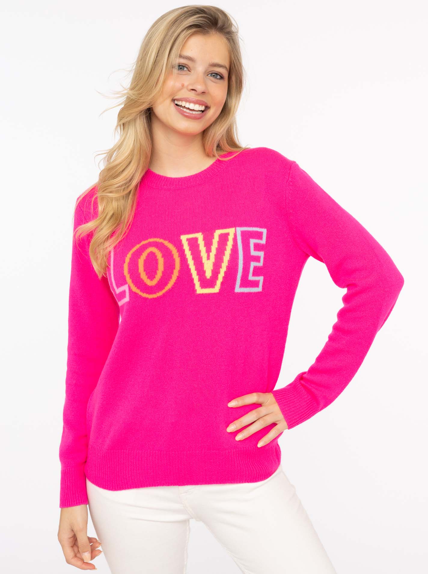 Zwillingsherz Strickpullover ""LOVE" wording", Rundhals, mit LOVE Aufschrif günstig online kaufen