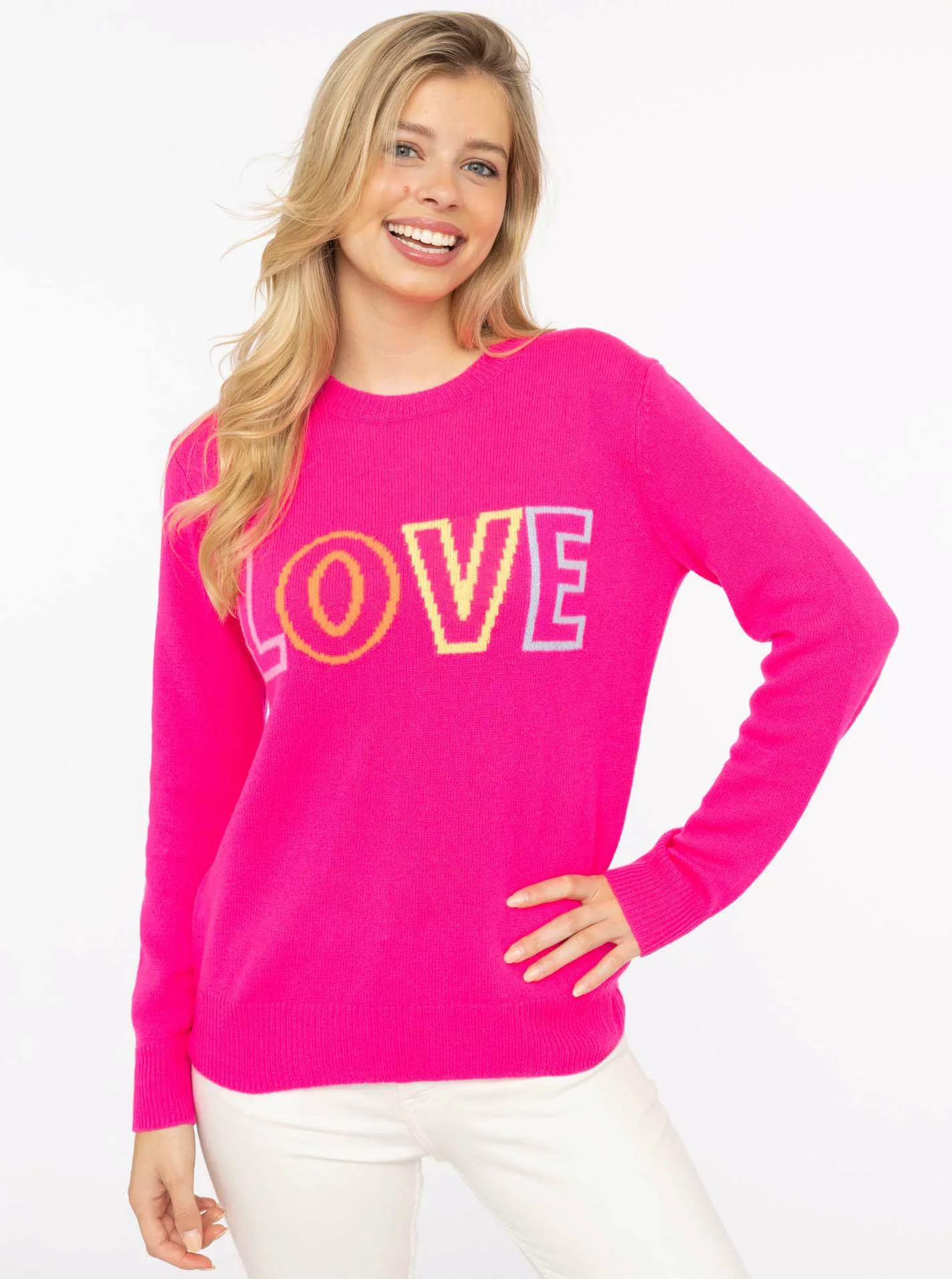 Zwillingsherz Strickpullover ""LOVE" wording", Rundhals, mit LOVE Aufschrif günstig online kaufen