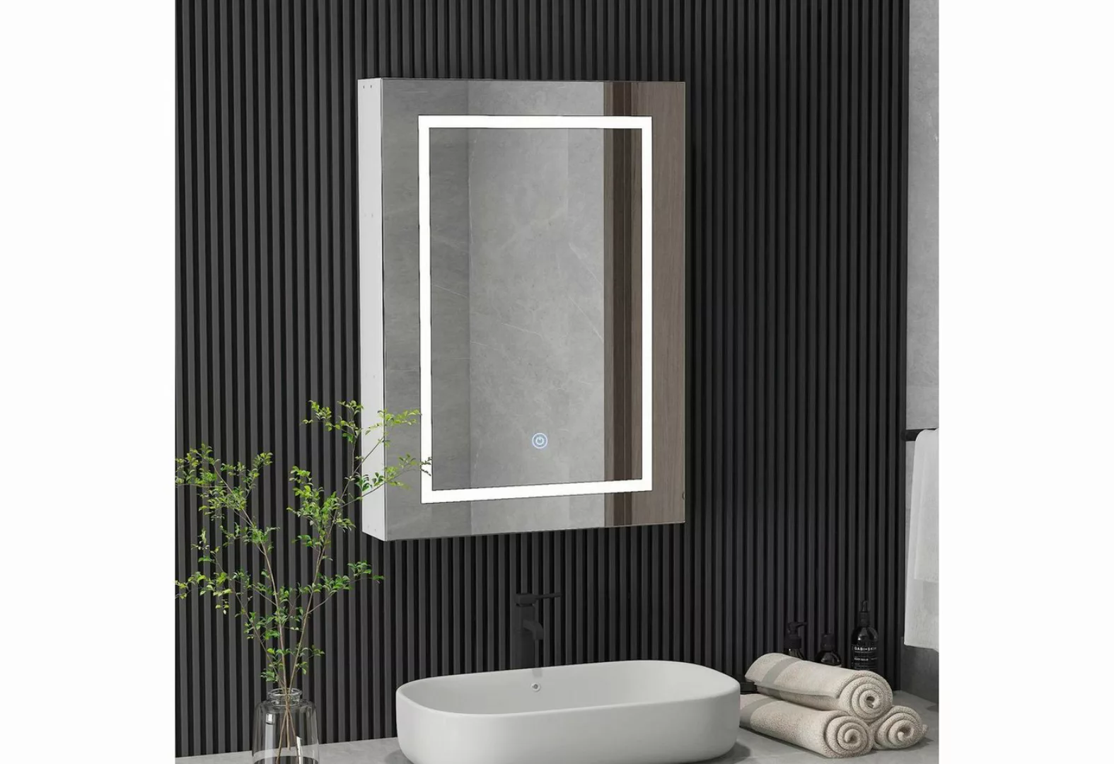 radelldar Badezimmerspiegelschrank Hängeschrank mit Spiegel und LED Badschr günstig online kaufen