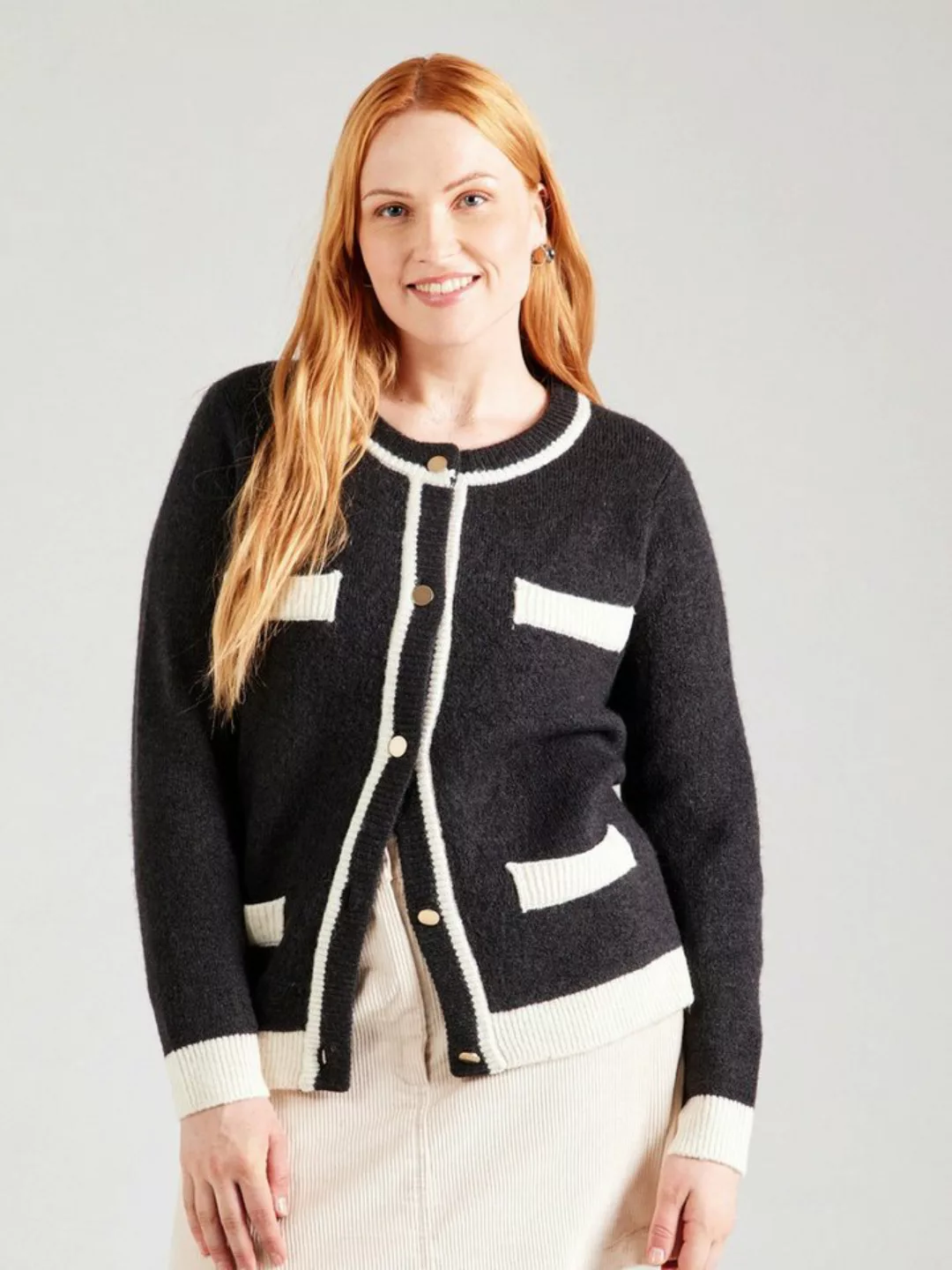 Vero Moda Curve Strickjacke VMCRANIA (1-tlg) Plain/ohne Details günstig online kaufen