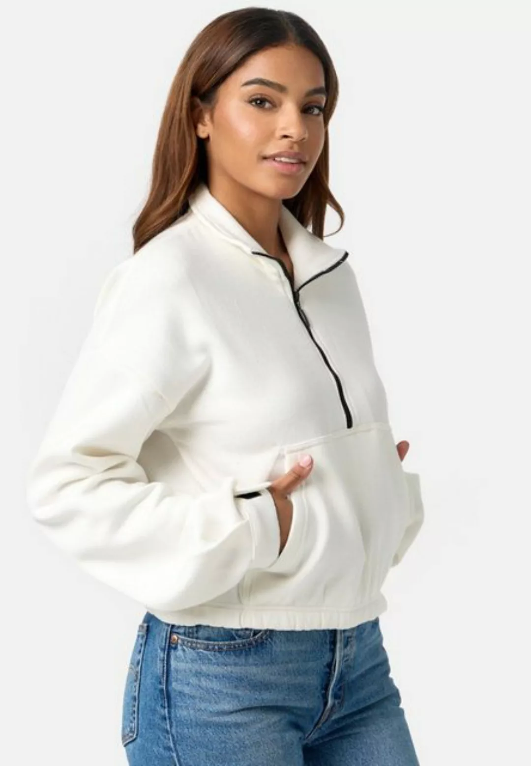 Worldclassca Sweatshirt Worldclassca Oversized Basic Sweatshirt Zipper Lang günstig online kaufen