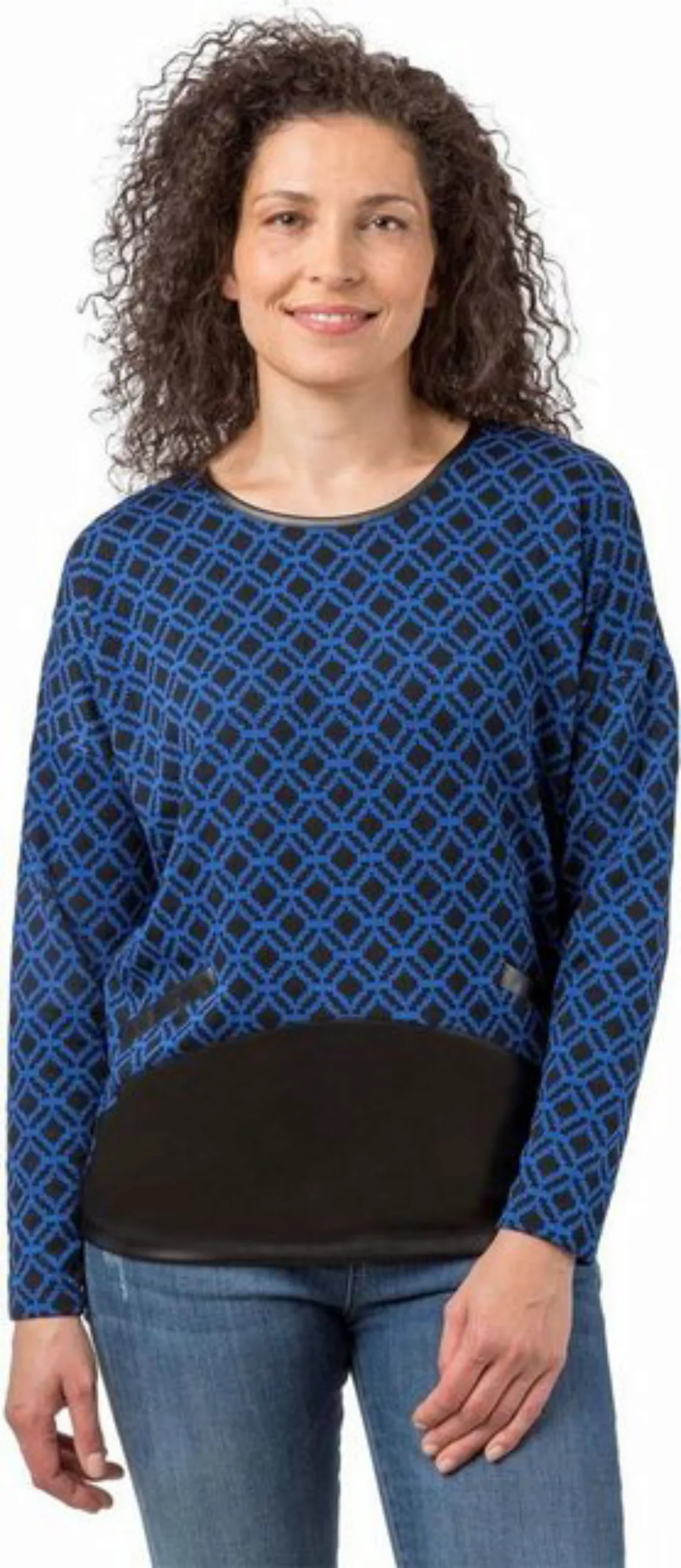 Estefania for woman Rundhalspullover 183-7607 in abstrakten Muster mit Lede günstig online kaufen