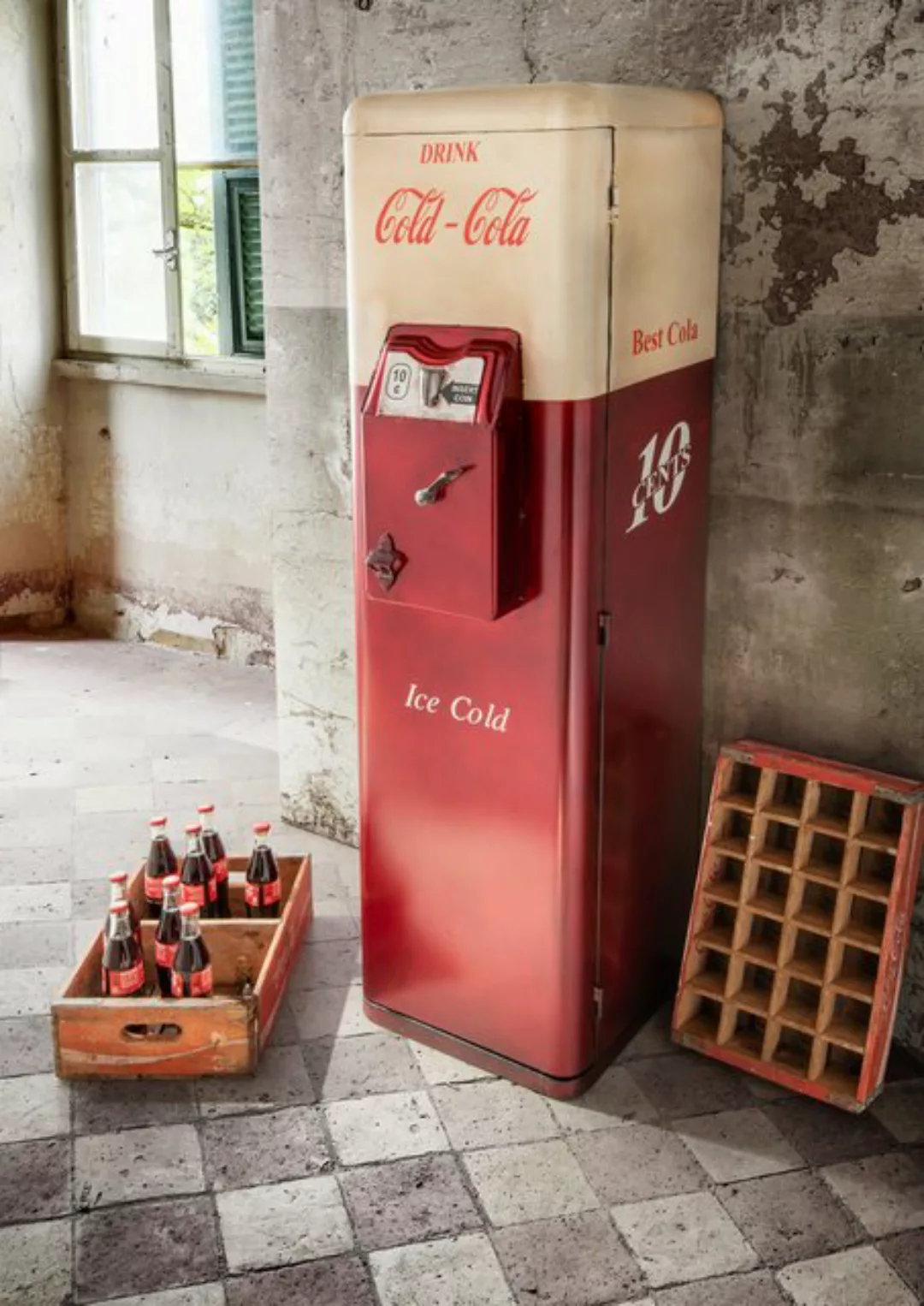 More2Home Barschrank Retro COLD-COLA-S, Metall vintage rot/weiss, BH: ca.51 günstig online kaufen