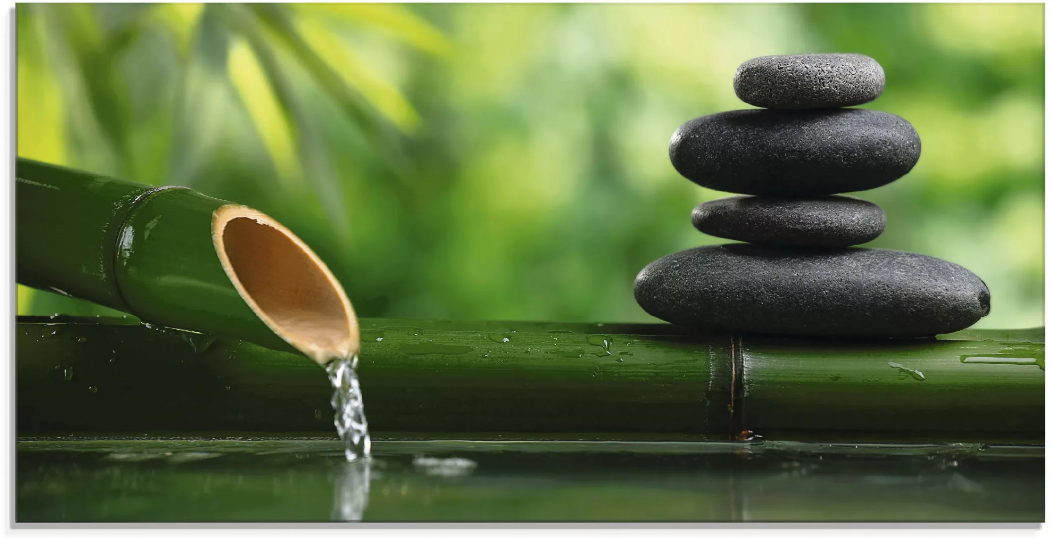 Artland Glasbild "Bambusbrunnen und Zen-Stein", Zen, (1 St.), in verschiede günstig online kaufen