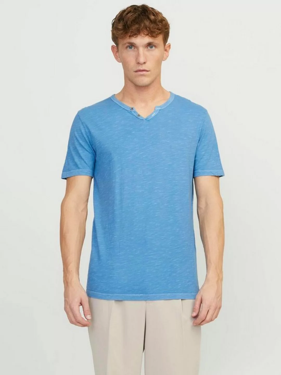 Jack & Jones T-Shirt JJESPLIT NECK TEE SS NOOS mit V-Ausschnitt günstig online kaufen