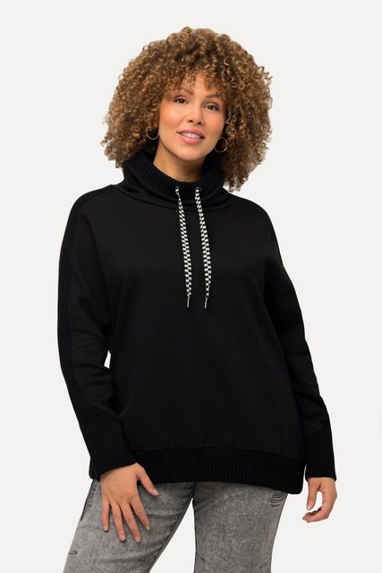 Ulla Popken Sweatshirt Sweatshirt Rippeinsätze Stehkragen Langarm günstig online kaufen