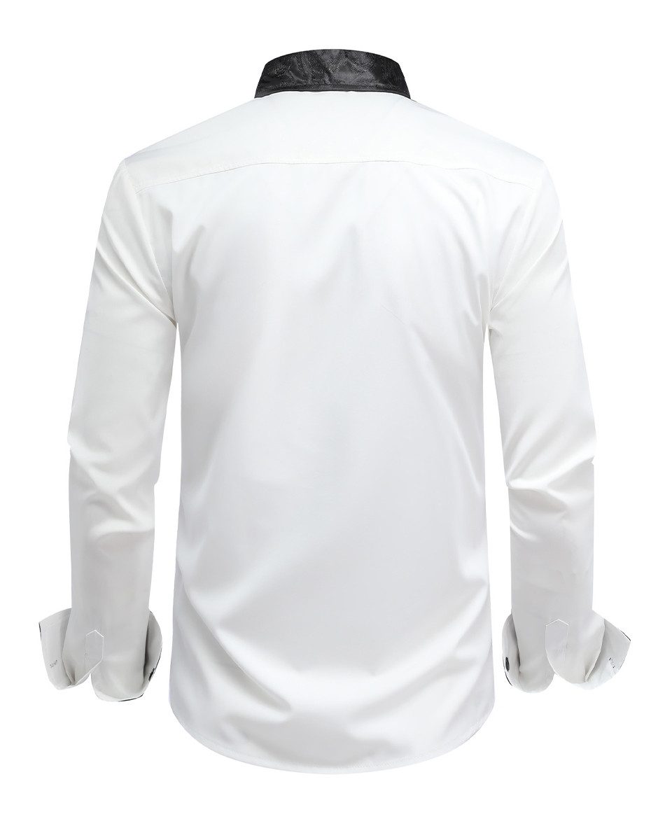 Allthemen Langarmhemd mit Stickmuster Kontrast Langarmhemd günstig online kaufen