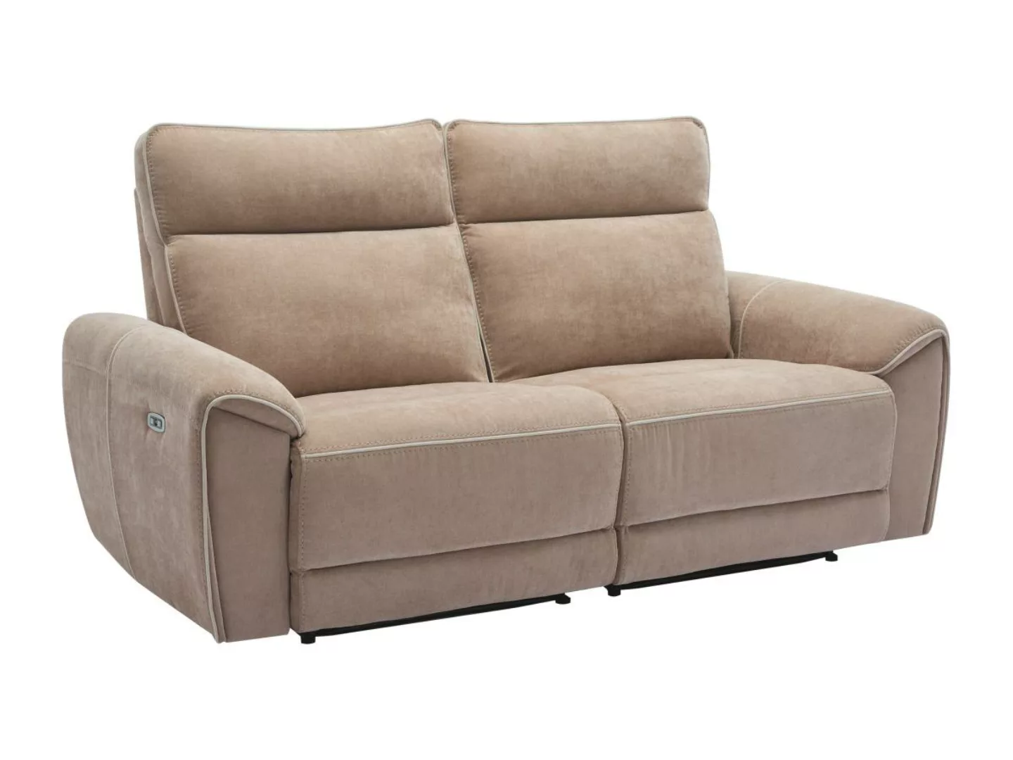 Relaxsofa 3-Sitzer elektrisch - Stoff - Taupe - DJARALO günstig online kaufen