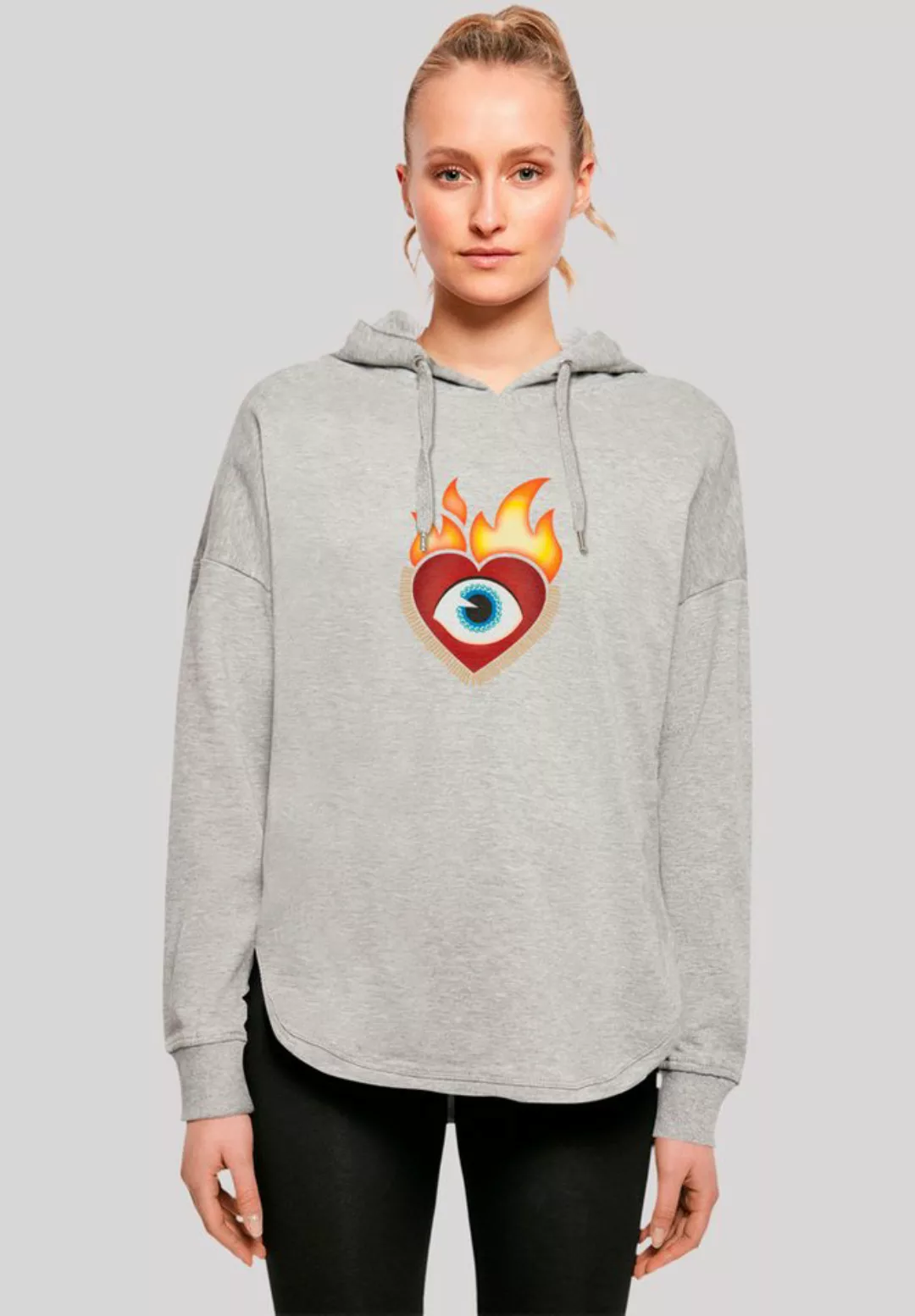 emoji couture Hoodie Heart on flames eye and golden beads Premium Qualität günstig online kaufen