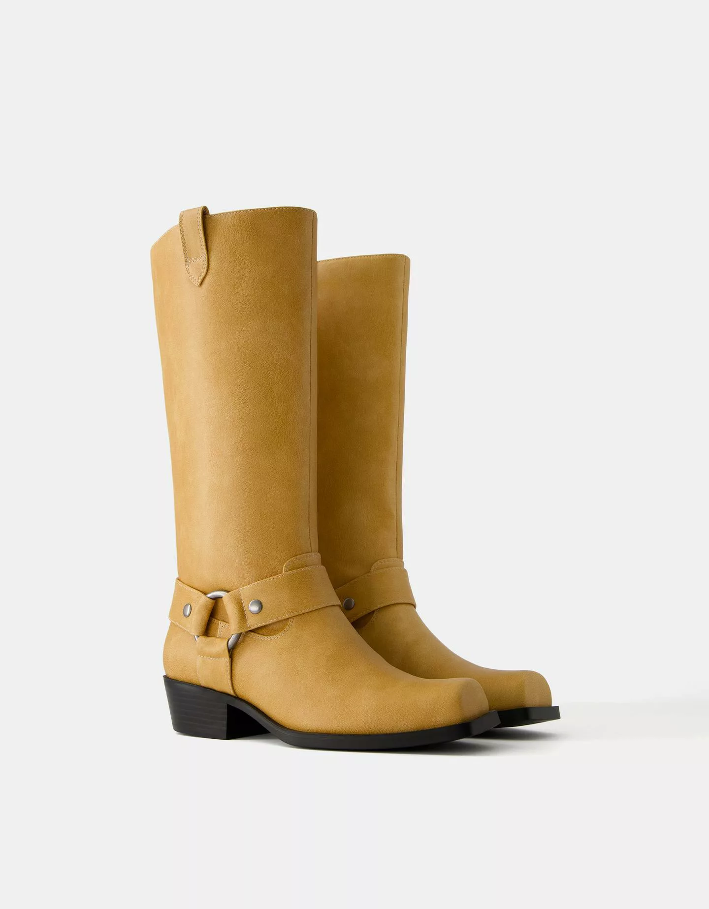 Bershka Stiefel Im Bikerlook Mit Kastenförmiger Zehenpartie Damen 38 Camel günstig online kaufen