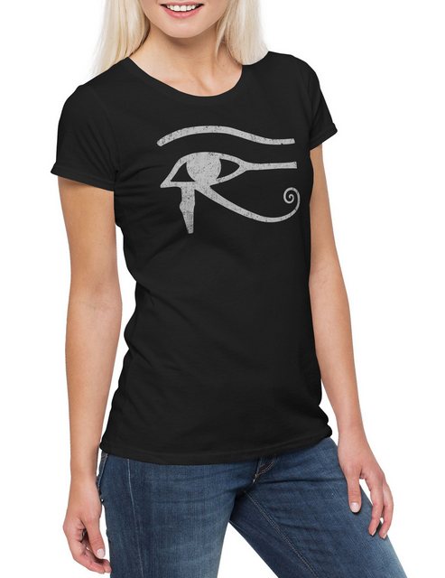 Urban Backwoods Print-Shirt Eye Of Horus II Sign Damen T-Shirt Horusauge Ra günstig online kaufen