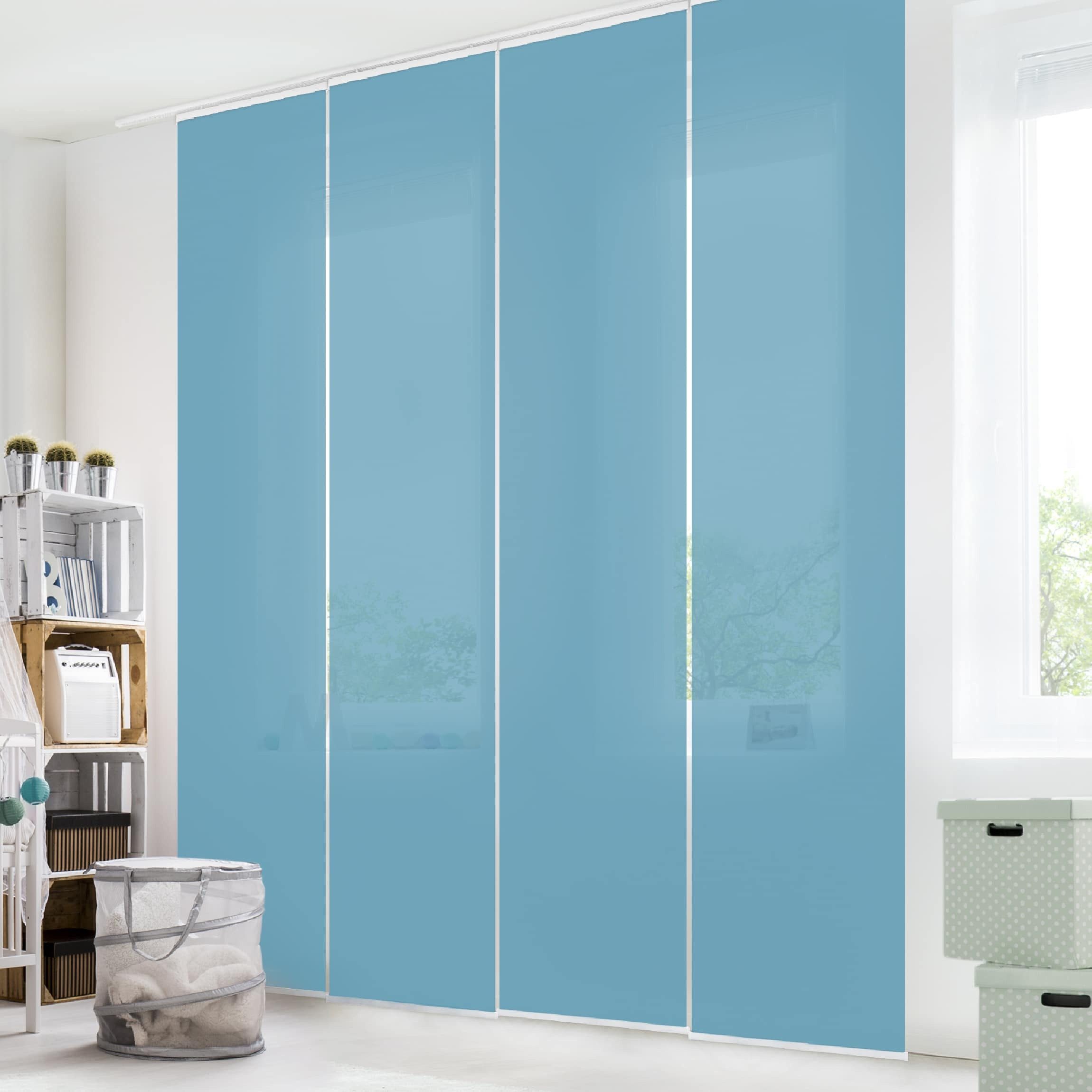 Bilderdepot24 Schiebegardine modern Flächenvorhang blickdicht Meerblau, günstig online kaufen